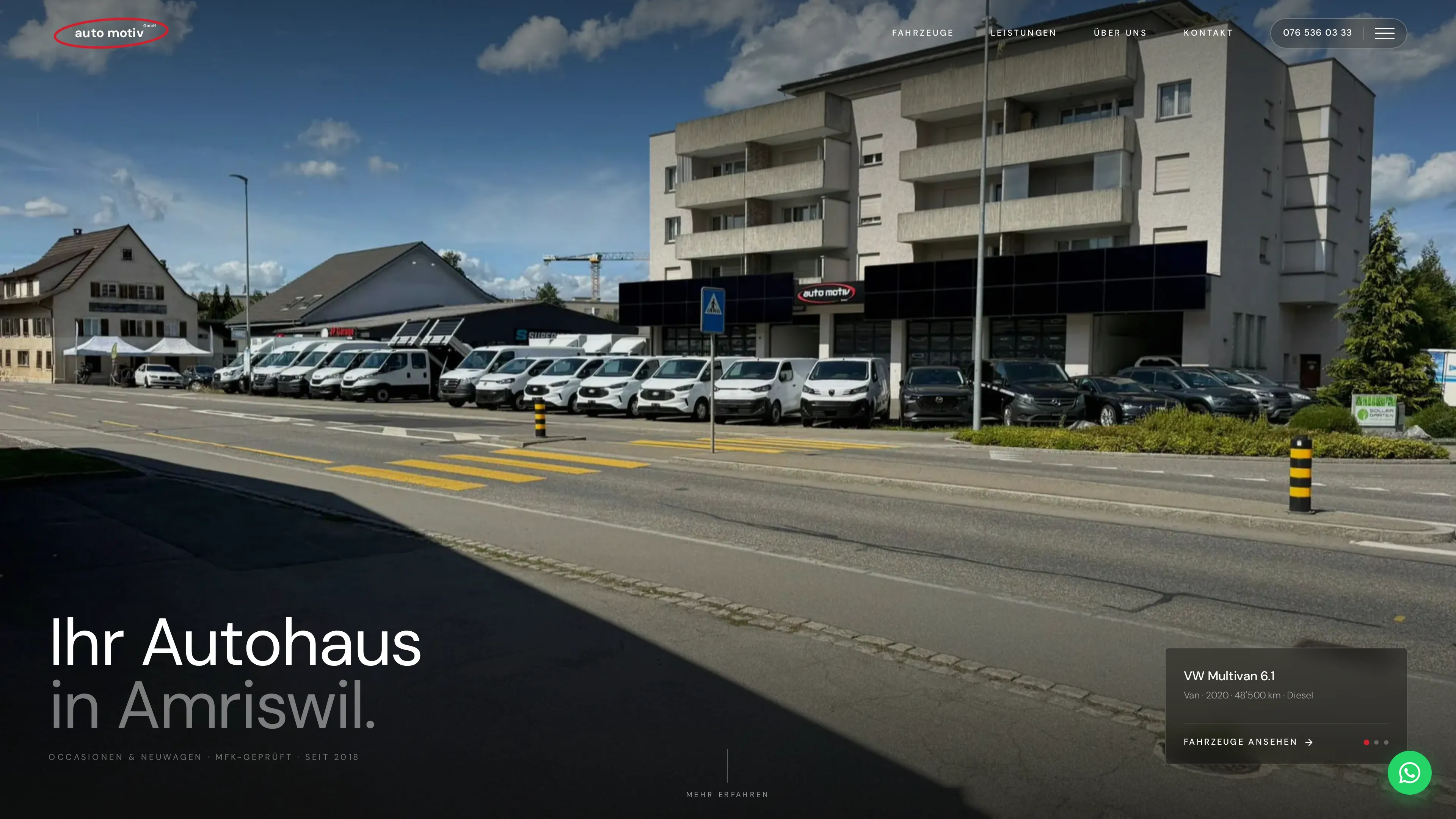 Startseite von auto-motiv.ch am Desktop